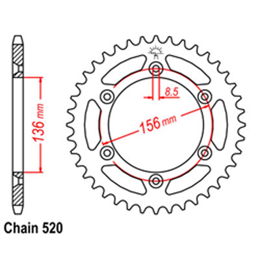 Rear Sprocket – Steel 45T 520 Pitch - DR650