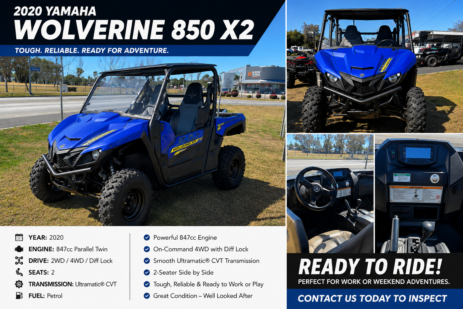 2020 Yamaha Wolverine 850 X2 – 2 Seater