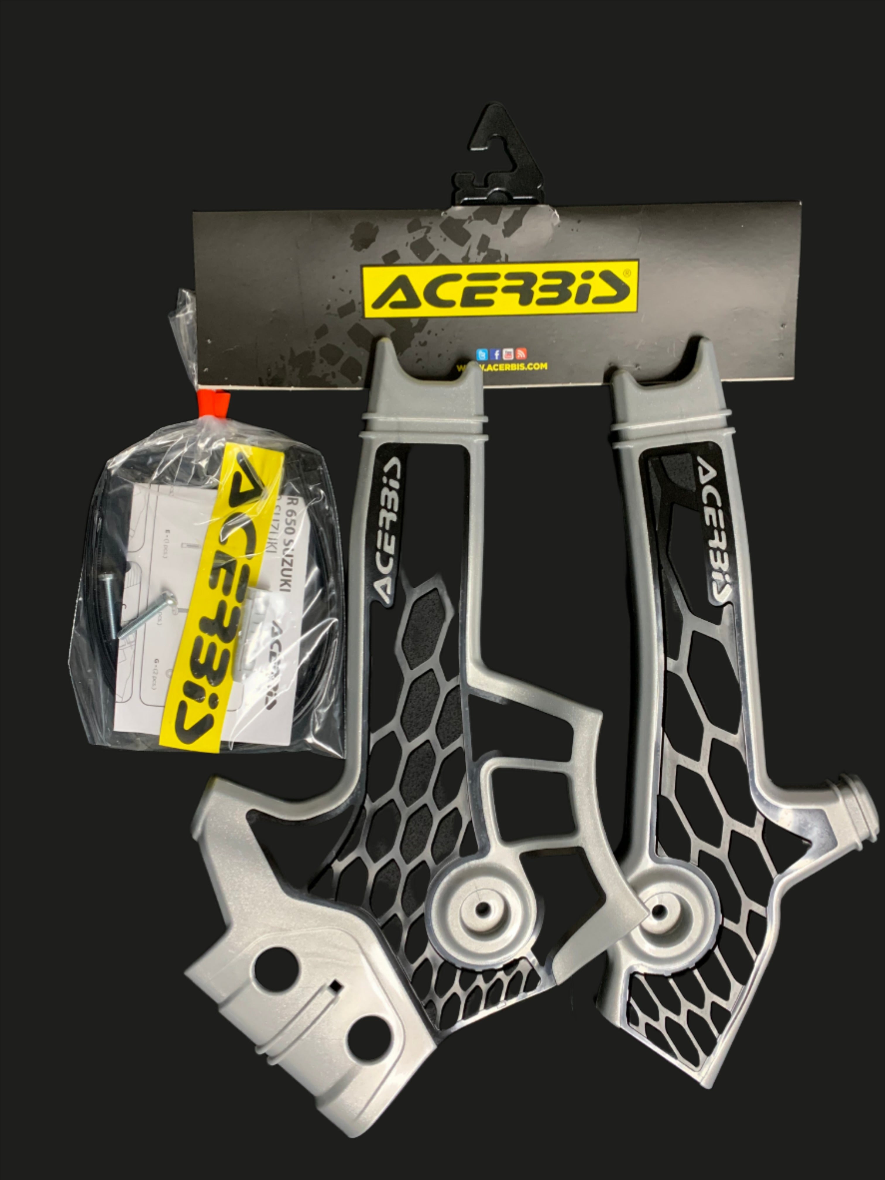ACERBIS X-GRIP FRAME GUARD SUZ DR650 SIL/BLK