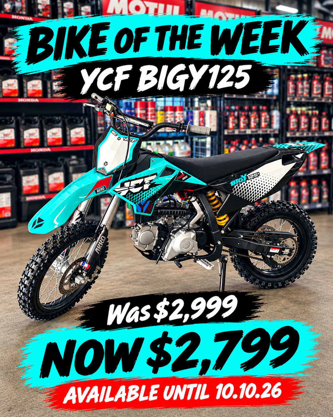 YCF BIGY 125SEL Motorcycle - Pick Up Only