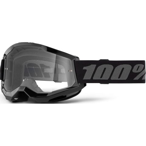 100% STRATA 2 GOGGLE BLACK - CLEAR LENS