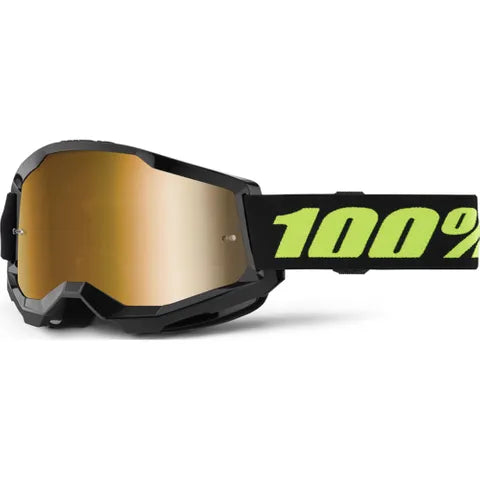 100% STRATA 2 GOGGLE SOLAR ECLIPSE - MIRROR TRUE GOLD LENS