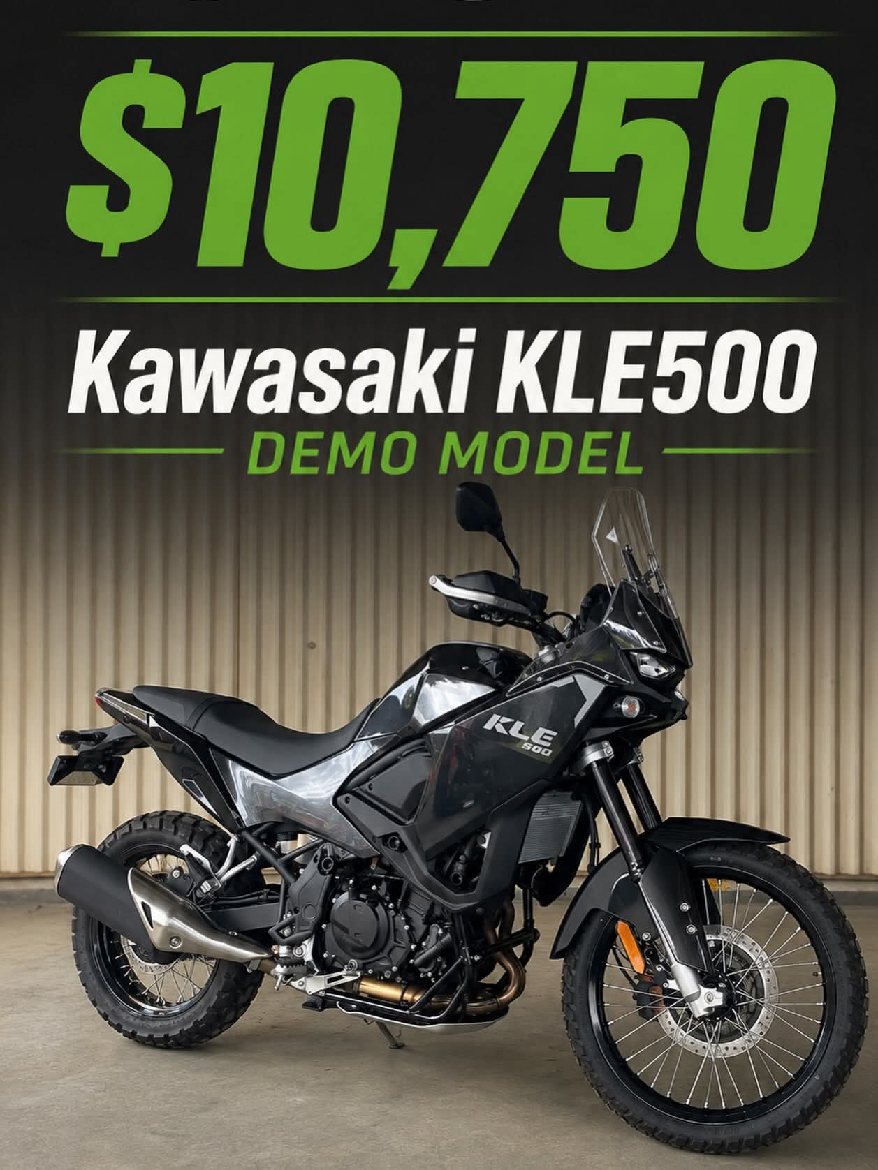 2026 Kawasaki KLE500 Adventure Motorcyle - MY26 (Demo Model)